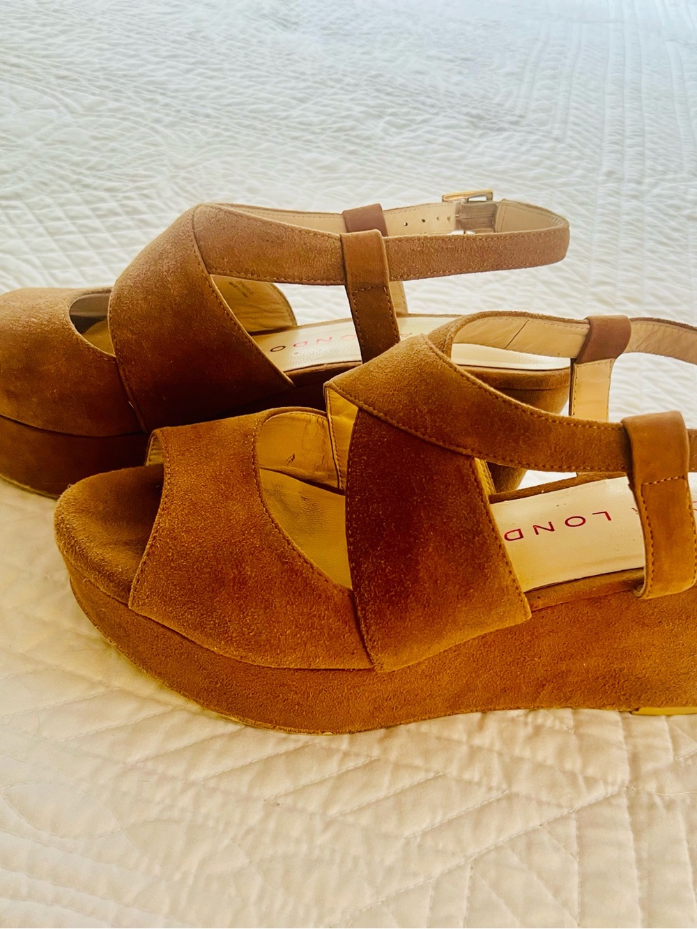 Sacha London Brown Suede Platform Sandals